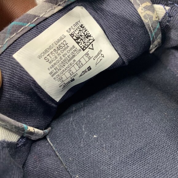 Sperry Top Sider Womens Size 8.5 Gray & white Canvas Anchor Plaid Sneakers - Picture 5 of 7